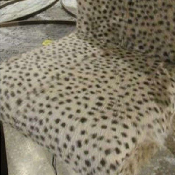 OKA goat hair Leopard Print Faux Fur Accent designer Chair local pick up - Picture 7 of 10